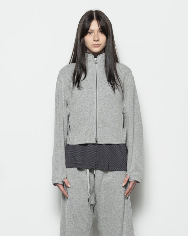 Cropped Darted Tactical Jacket in Cloud Grey