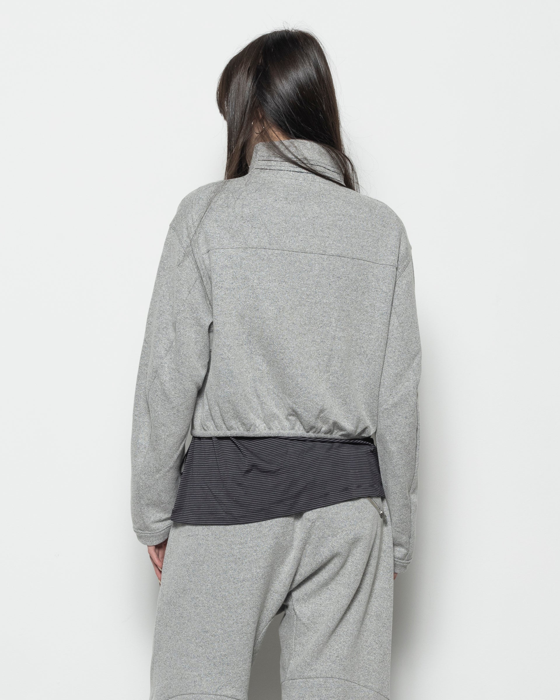 Cropped Darted Tactical Jacket in Cloud Grey