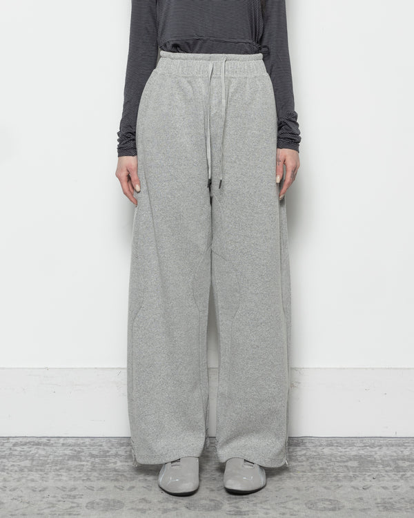 Darted Wide Leg Sweatpants in Cloud Grey