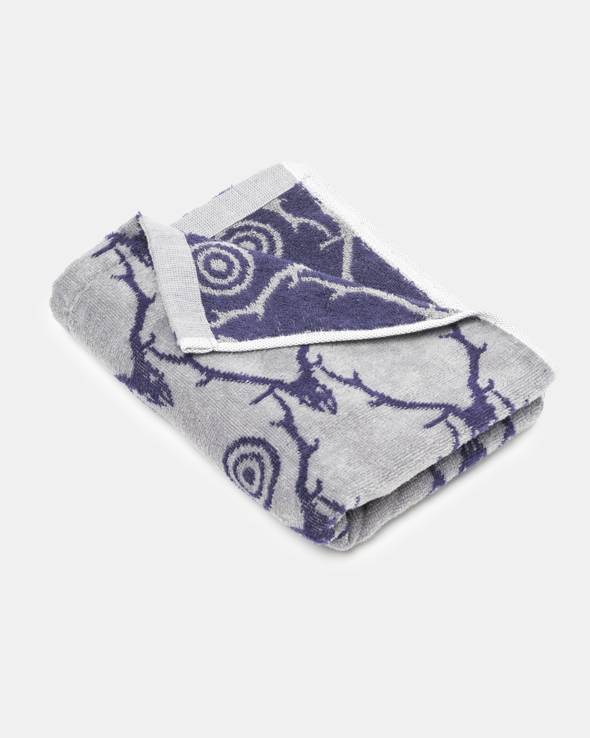 Face Towel in Grey & Purple