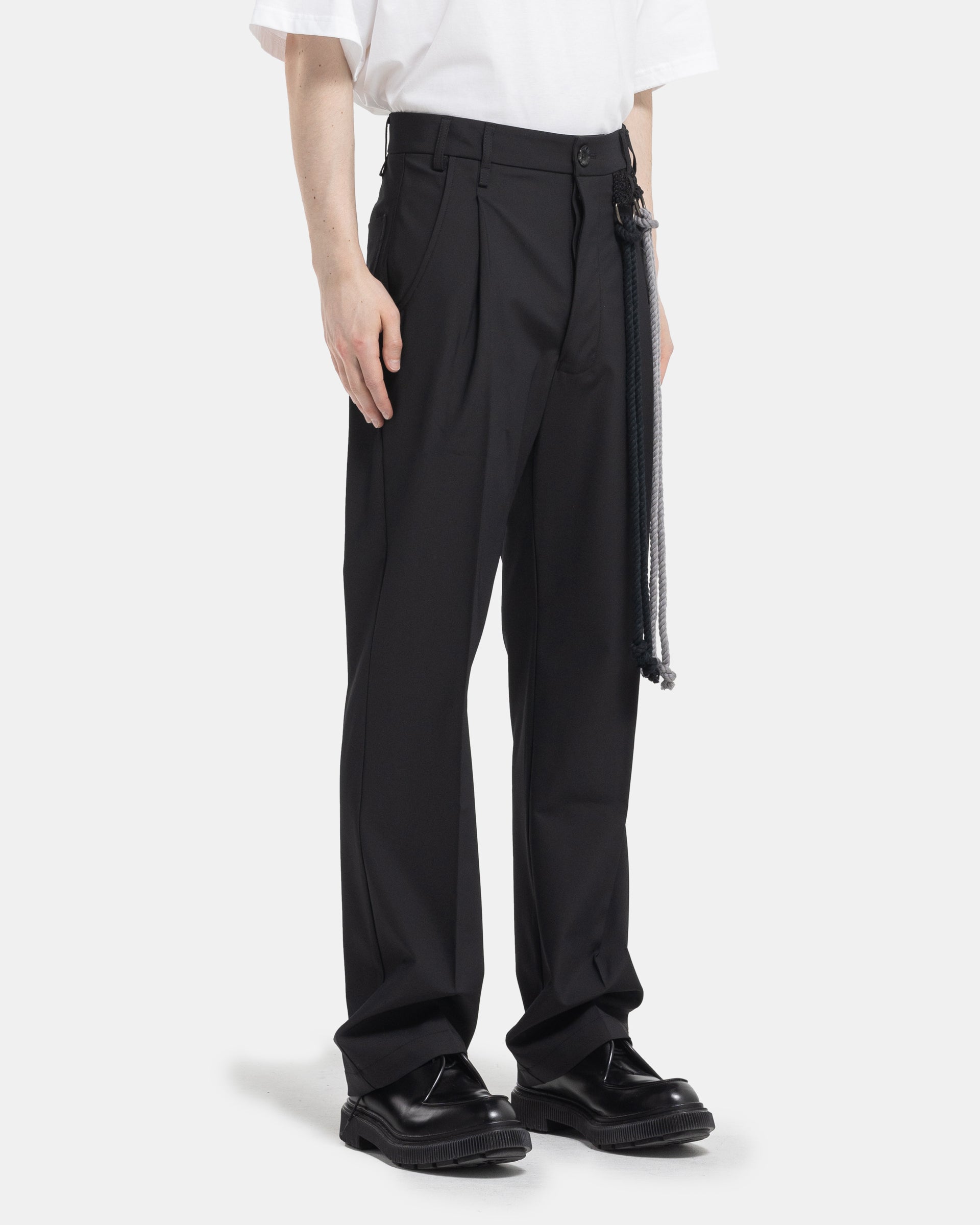 Song For The Mute Loose Pleated Pant in Black Side