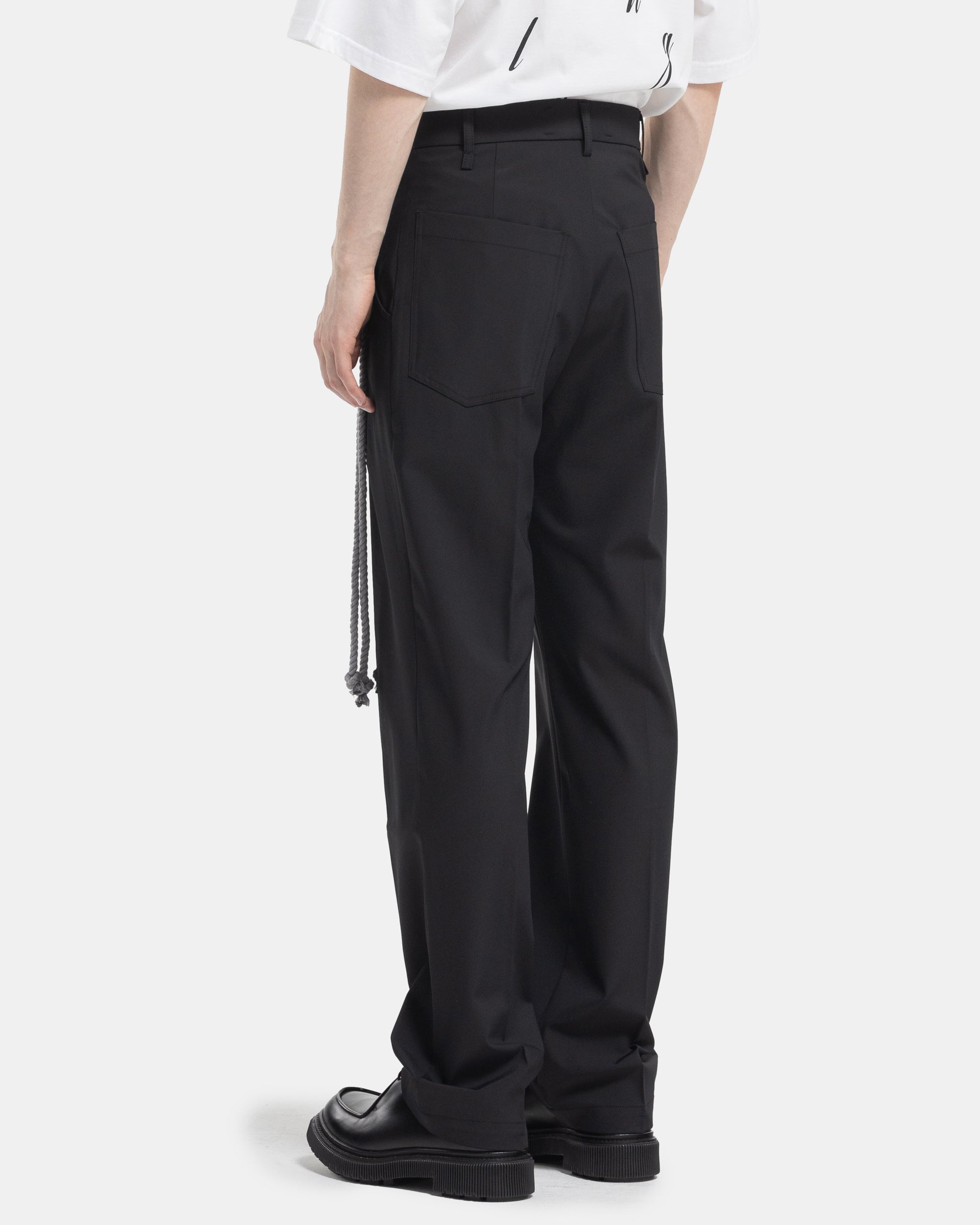 Song For The Mute Loose Pleated Pant in Black Back