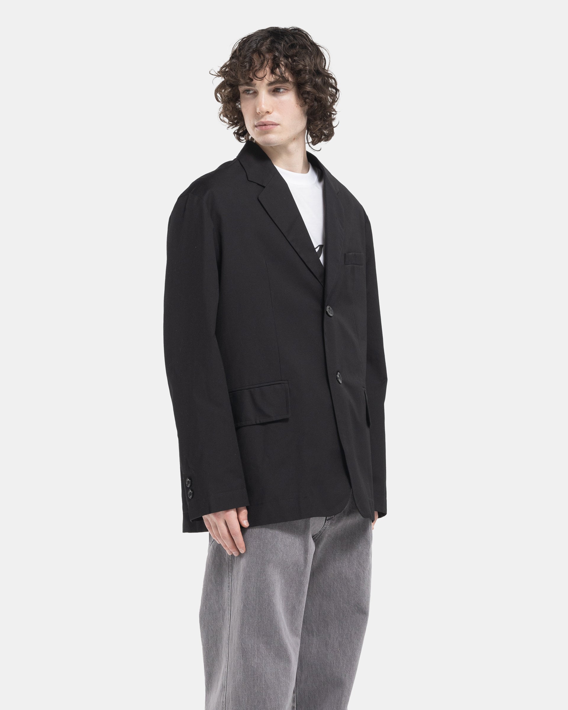 Song For The Mute Square Blazer in Black Side