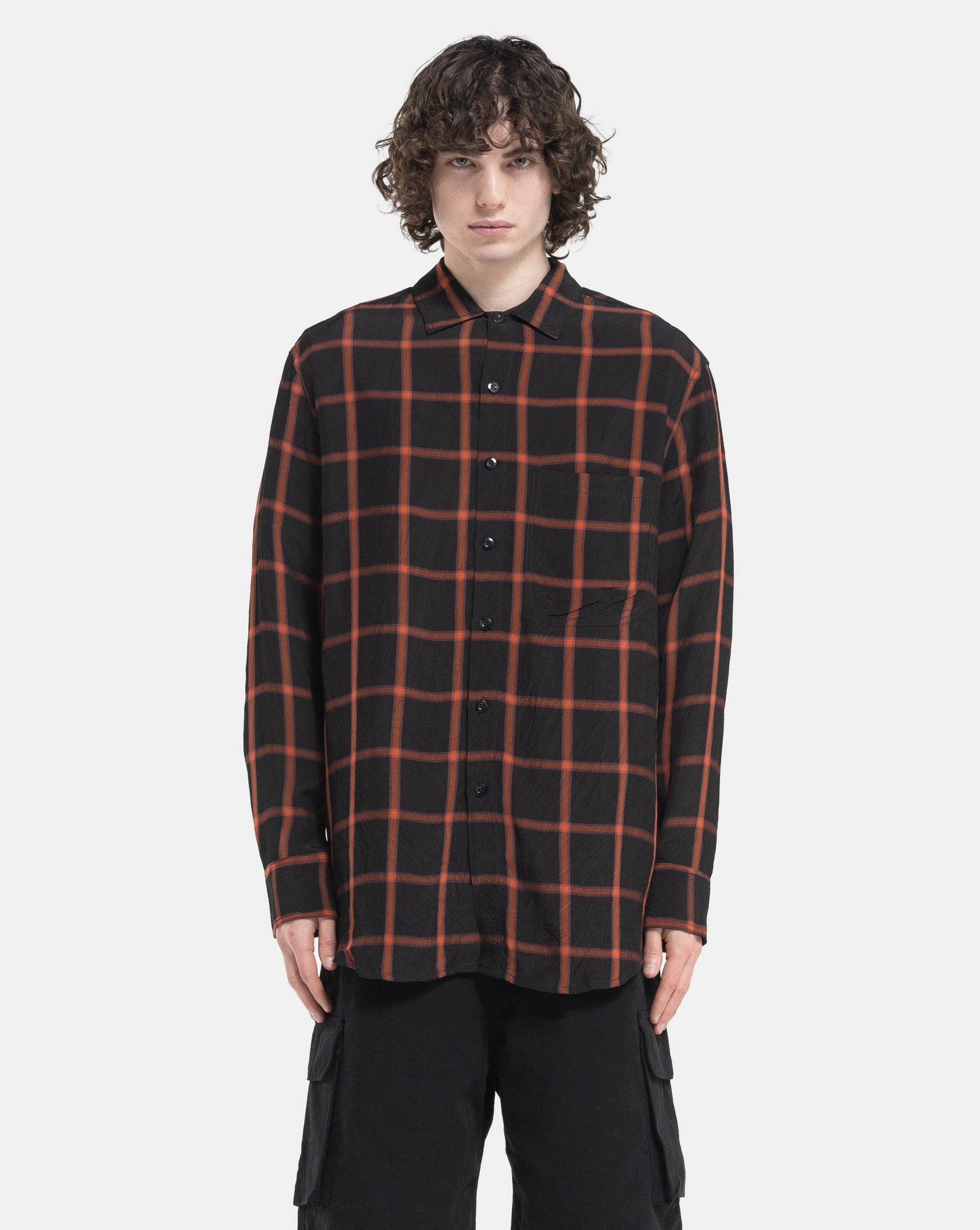 Song For The Mute LS Oversized Shirt in Orange and Black 