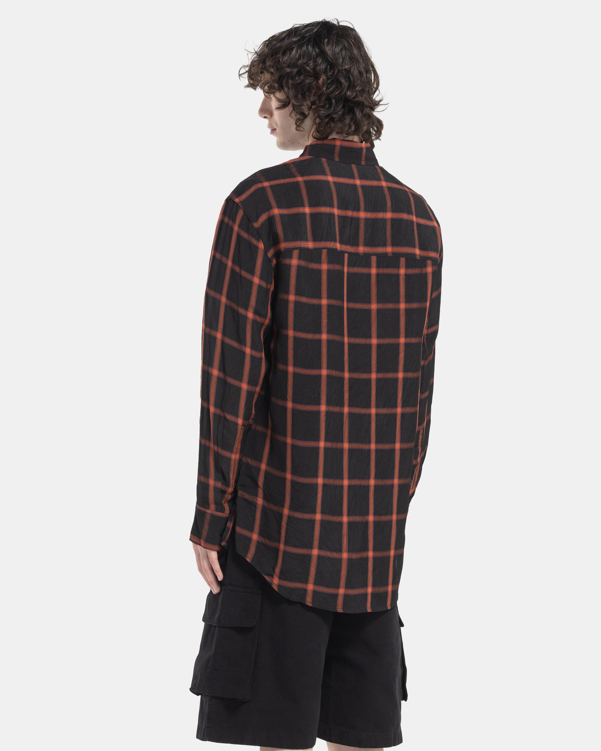 Song For The Mute LS Oversized Shirt in Orange and Black Back