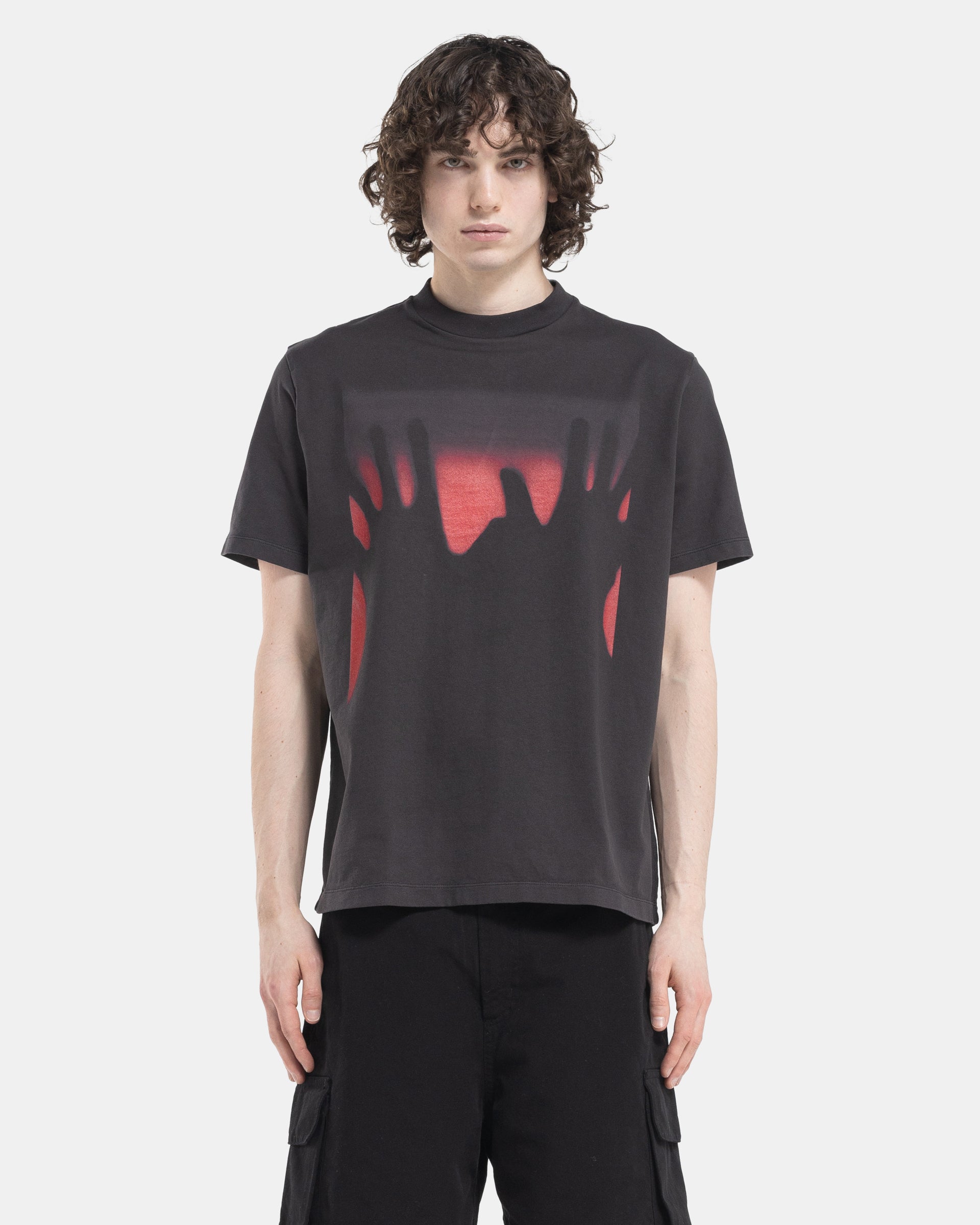 Box T-Shirt in Red Taste of Hands Print