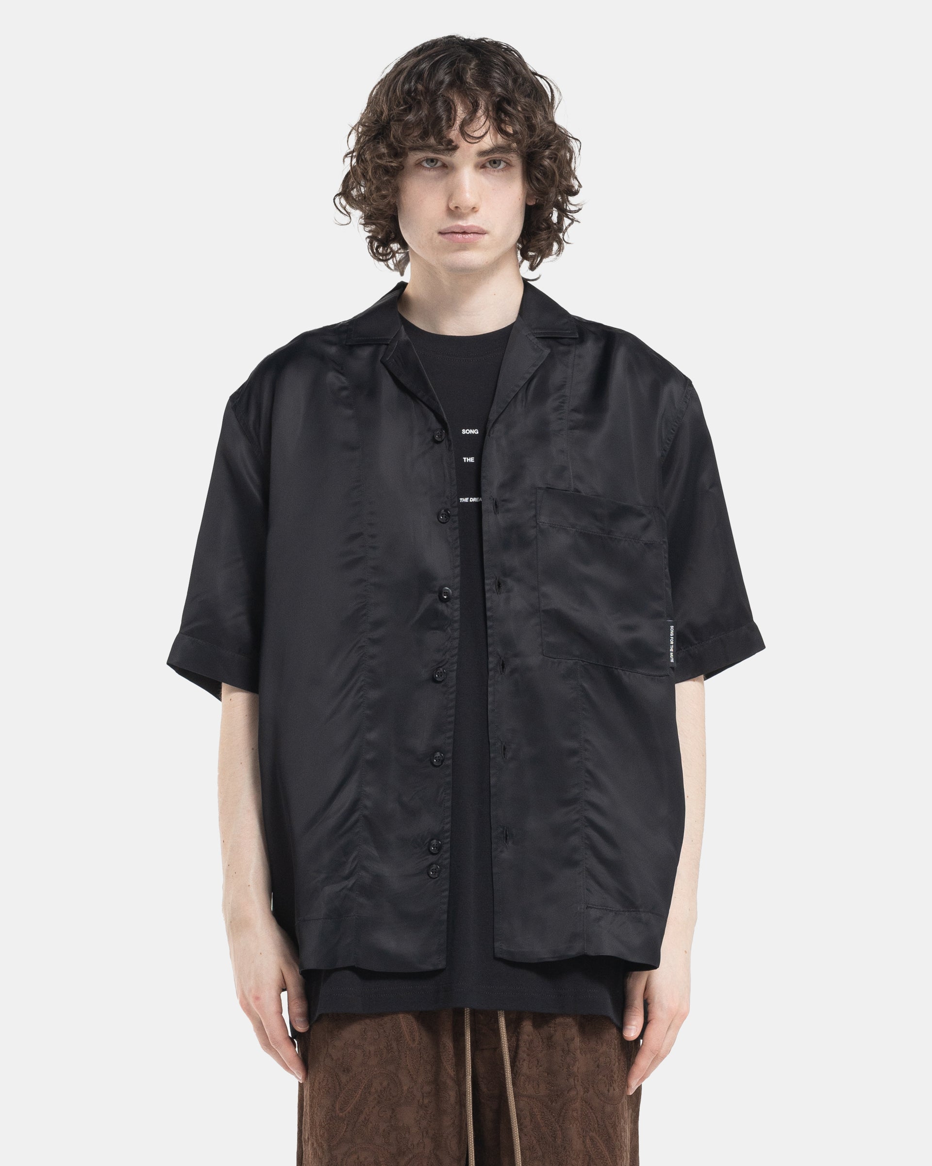 Song For The Mute Short Sleeve Box Shirt in Black 