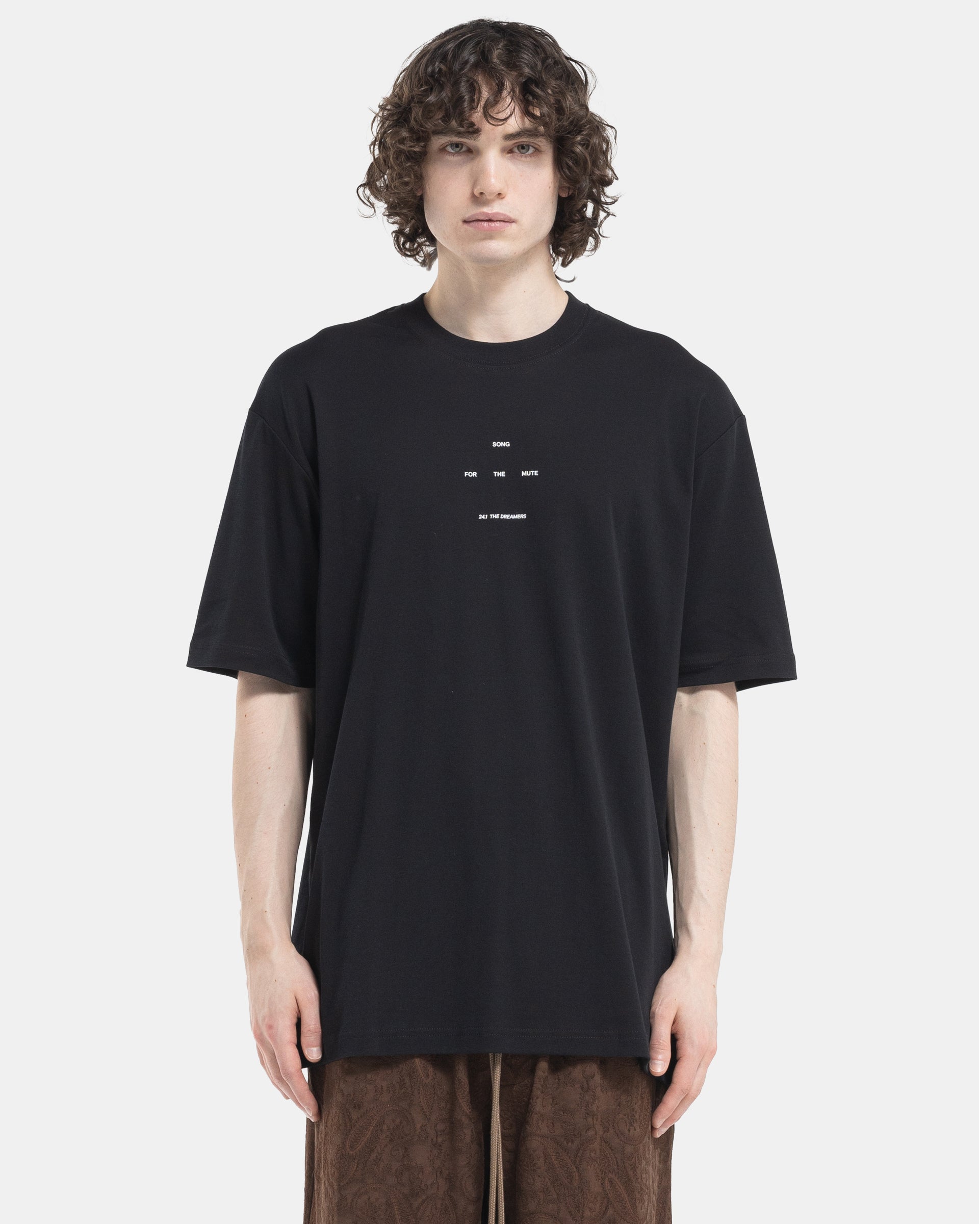 Song For The Mute Logo Oversized T-Shirt in Black
