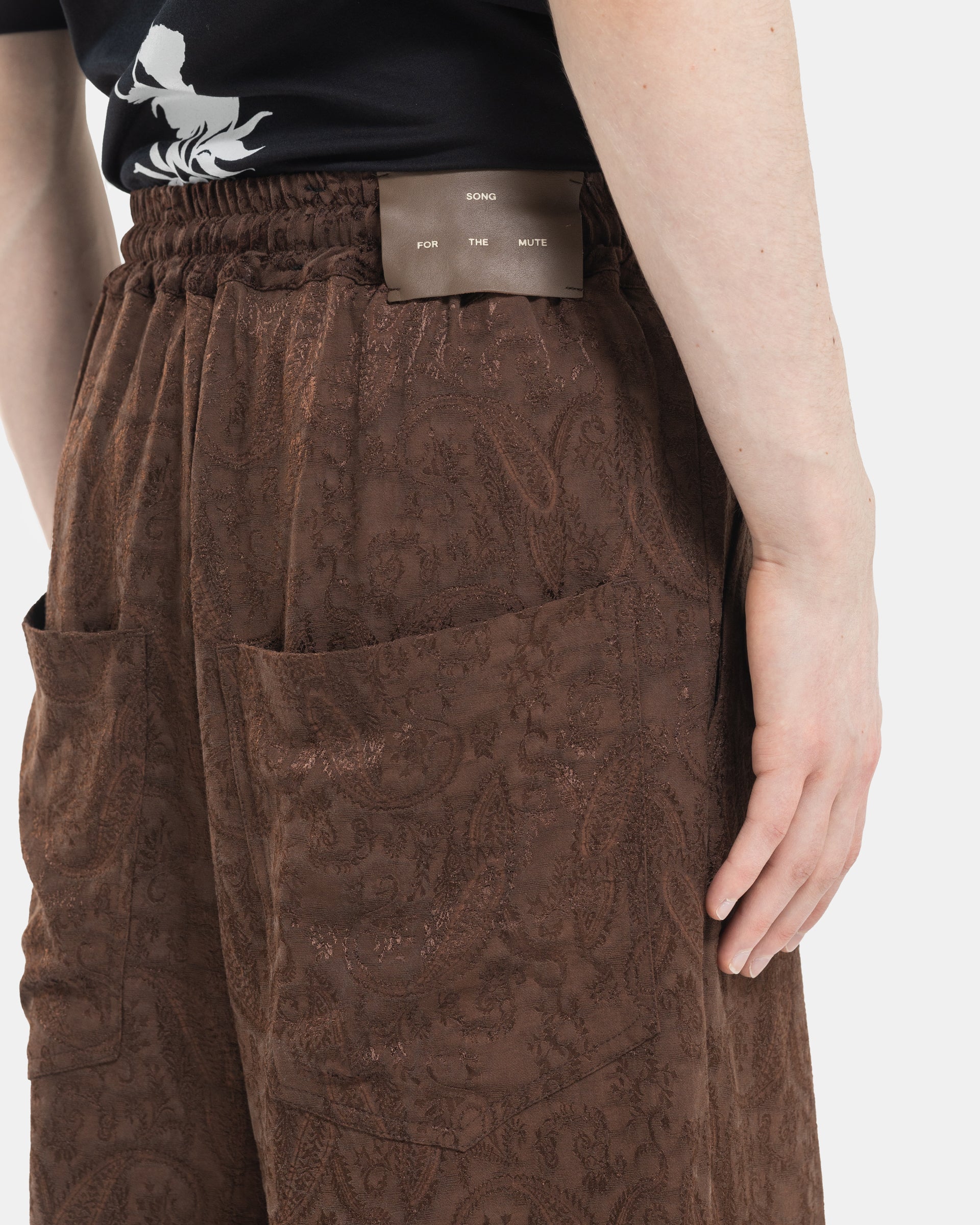 Song For The Mute Elasticated Shorts in Brown Patch