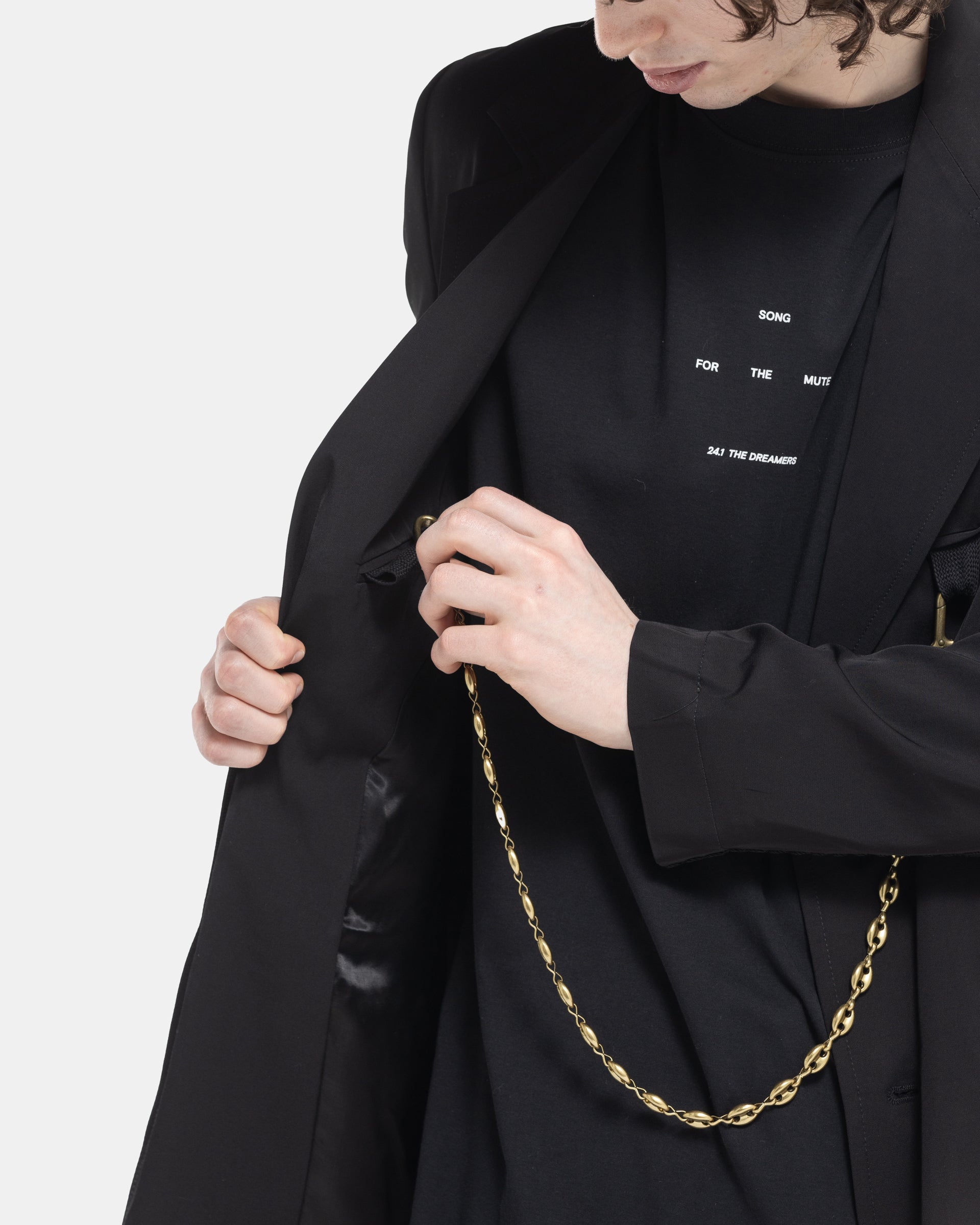 Song For The Mute Oversized Blazer in Black Chain