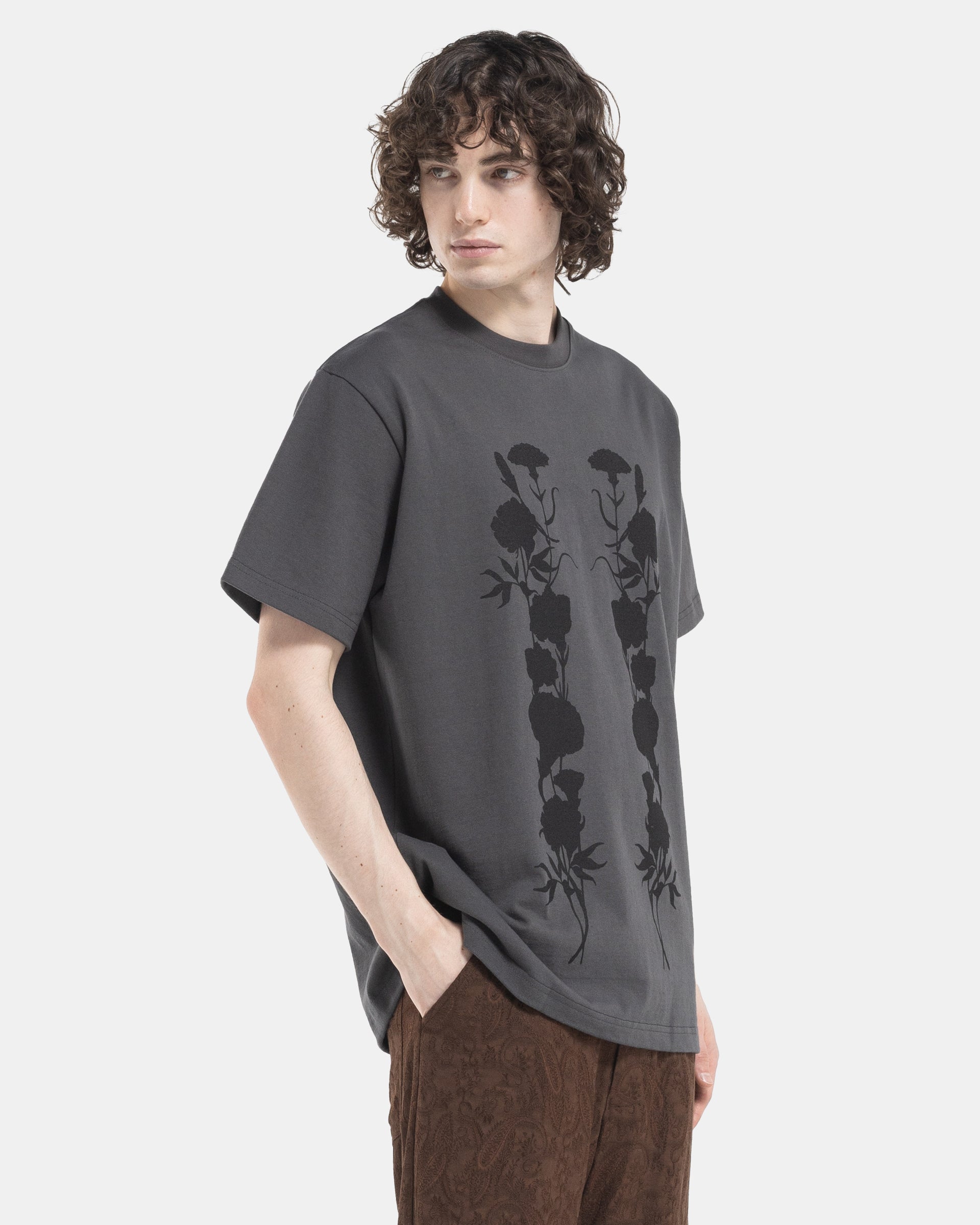Song For The Mute Black Foliage Standard T-Shirt in Washed Black Side