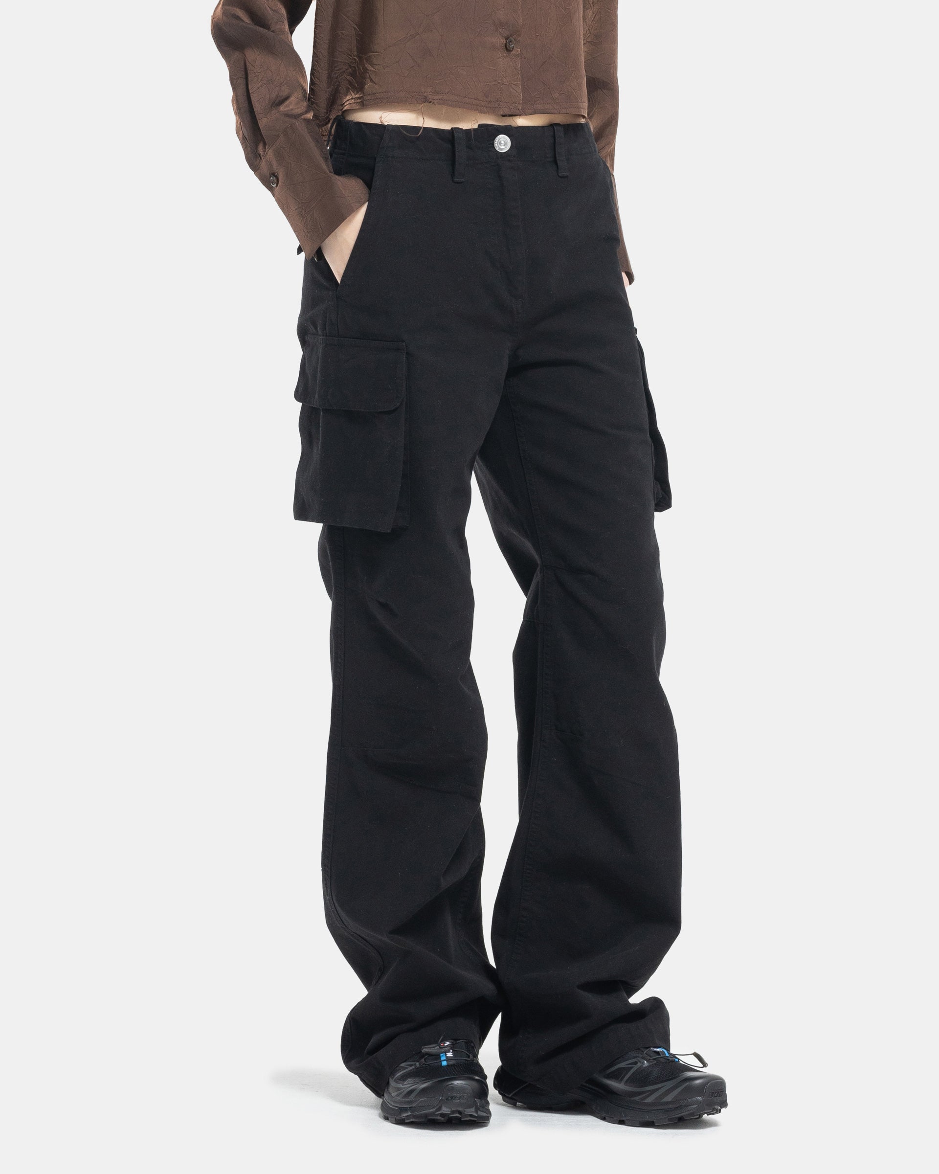 Black Cargo Pants from Our Legacy on white background