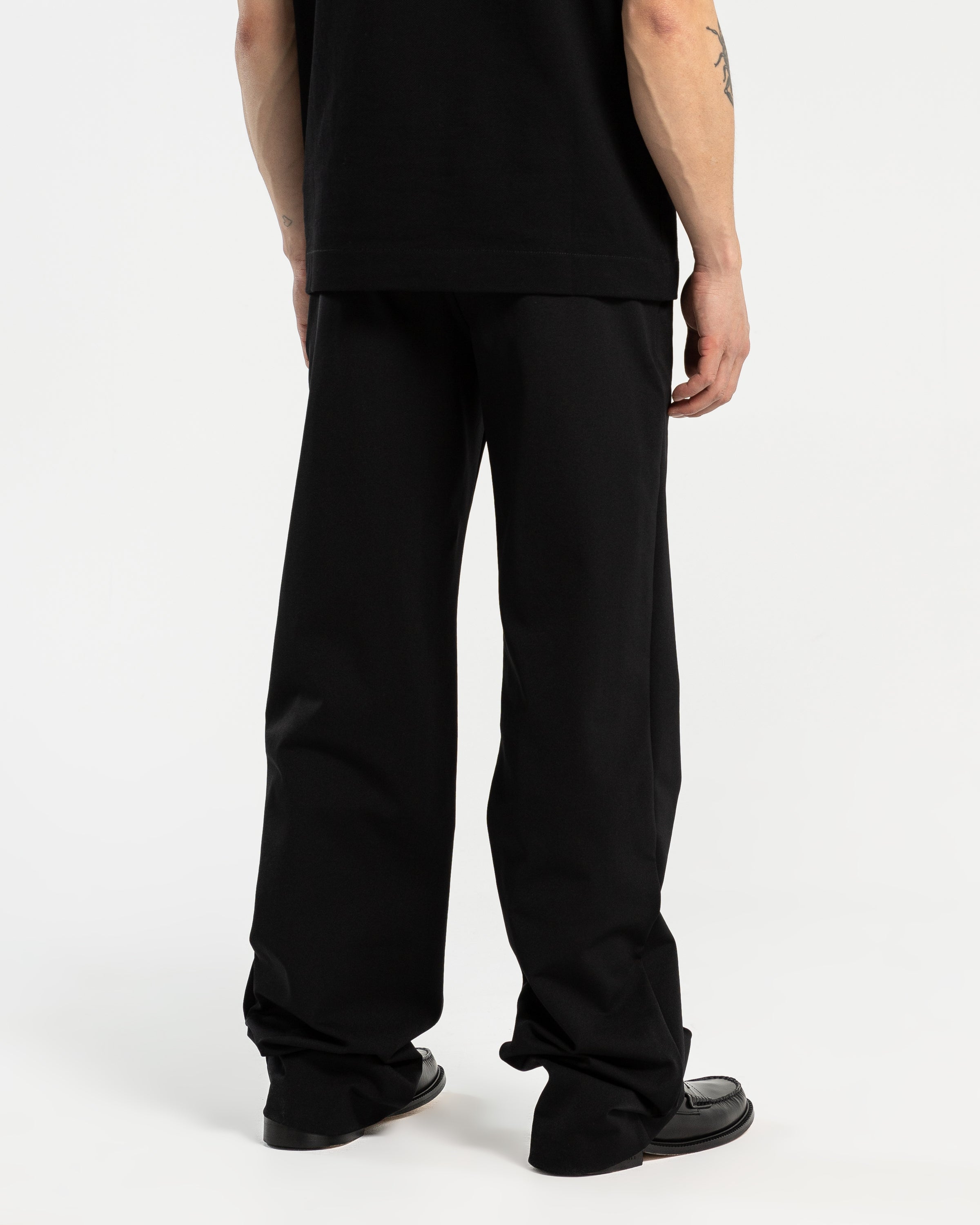 Wide Leg Formal Trackpant in Black