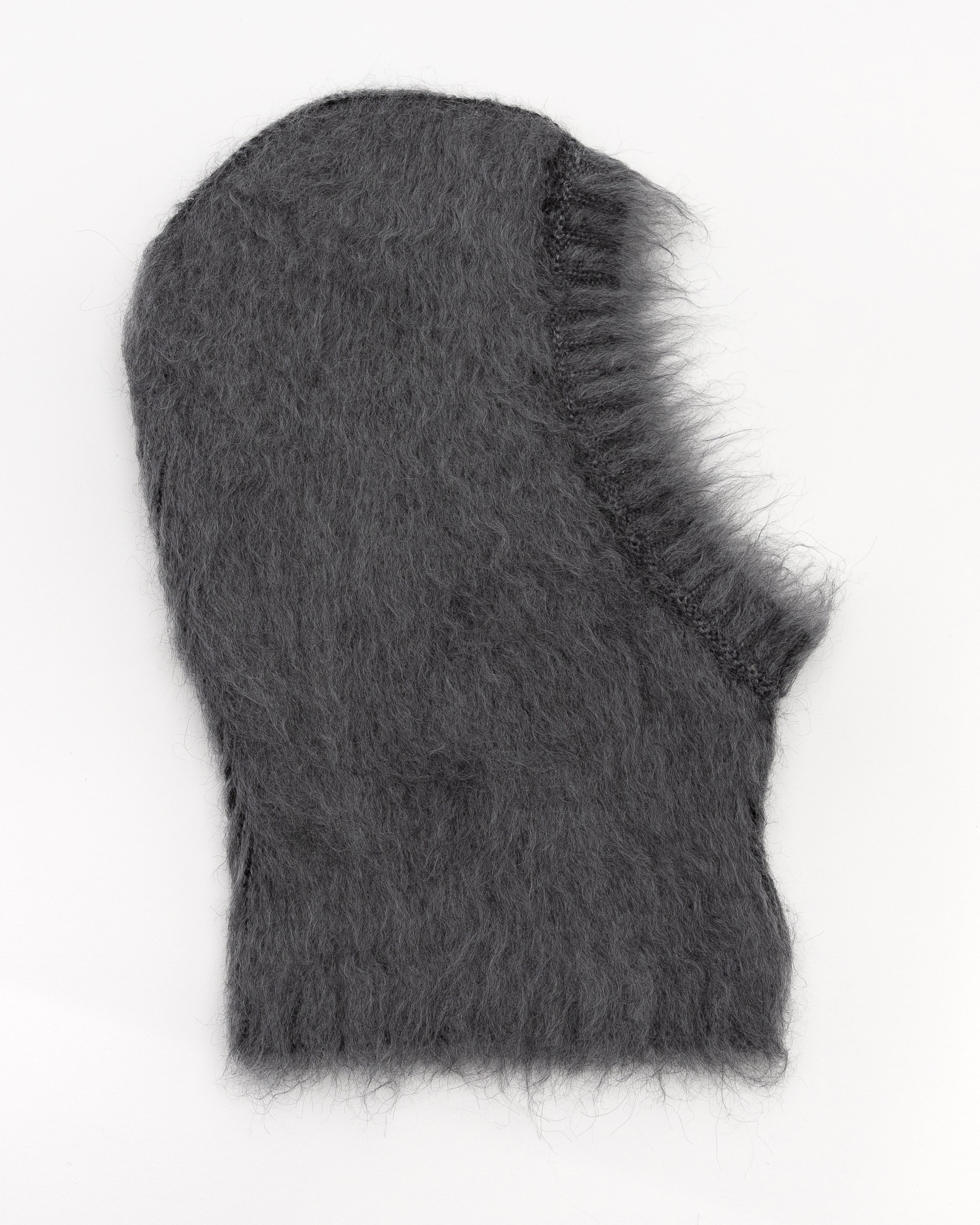 Brushed Mohair Mask in Black and Grey