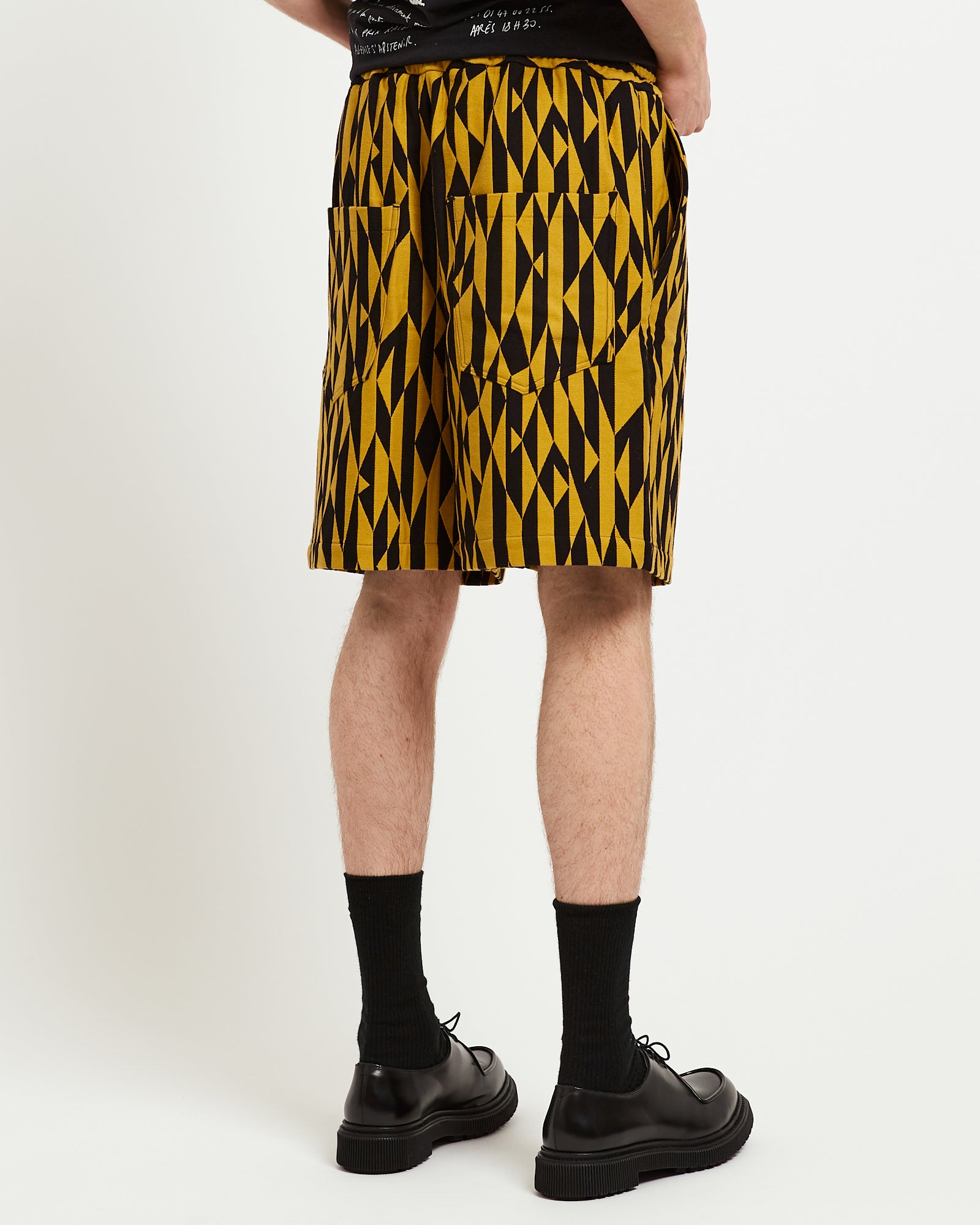 Elasticated Shorts in Yellow/Black
