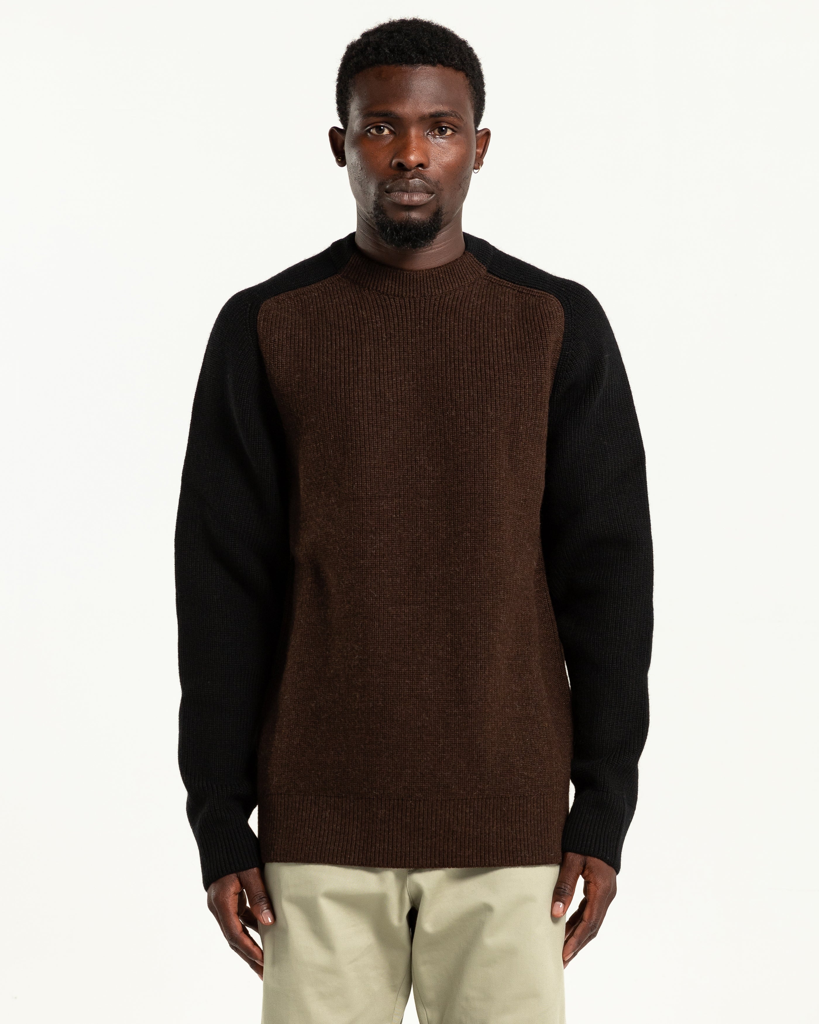 Brown crew outlet neck sweater