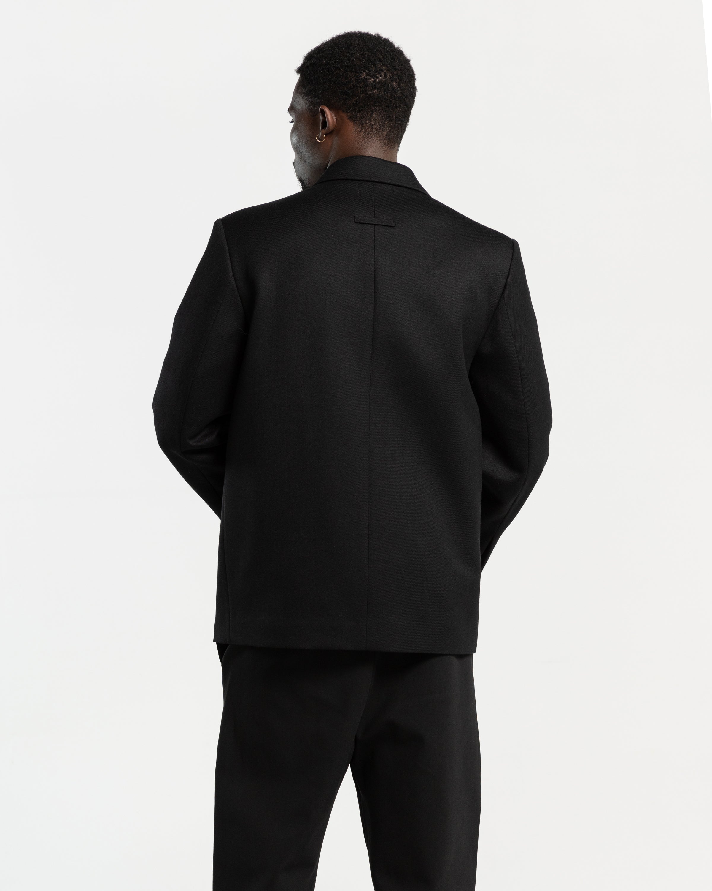 Cav Twill Suit Jacket in Black