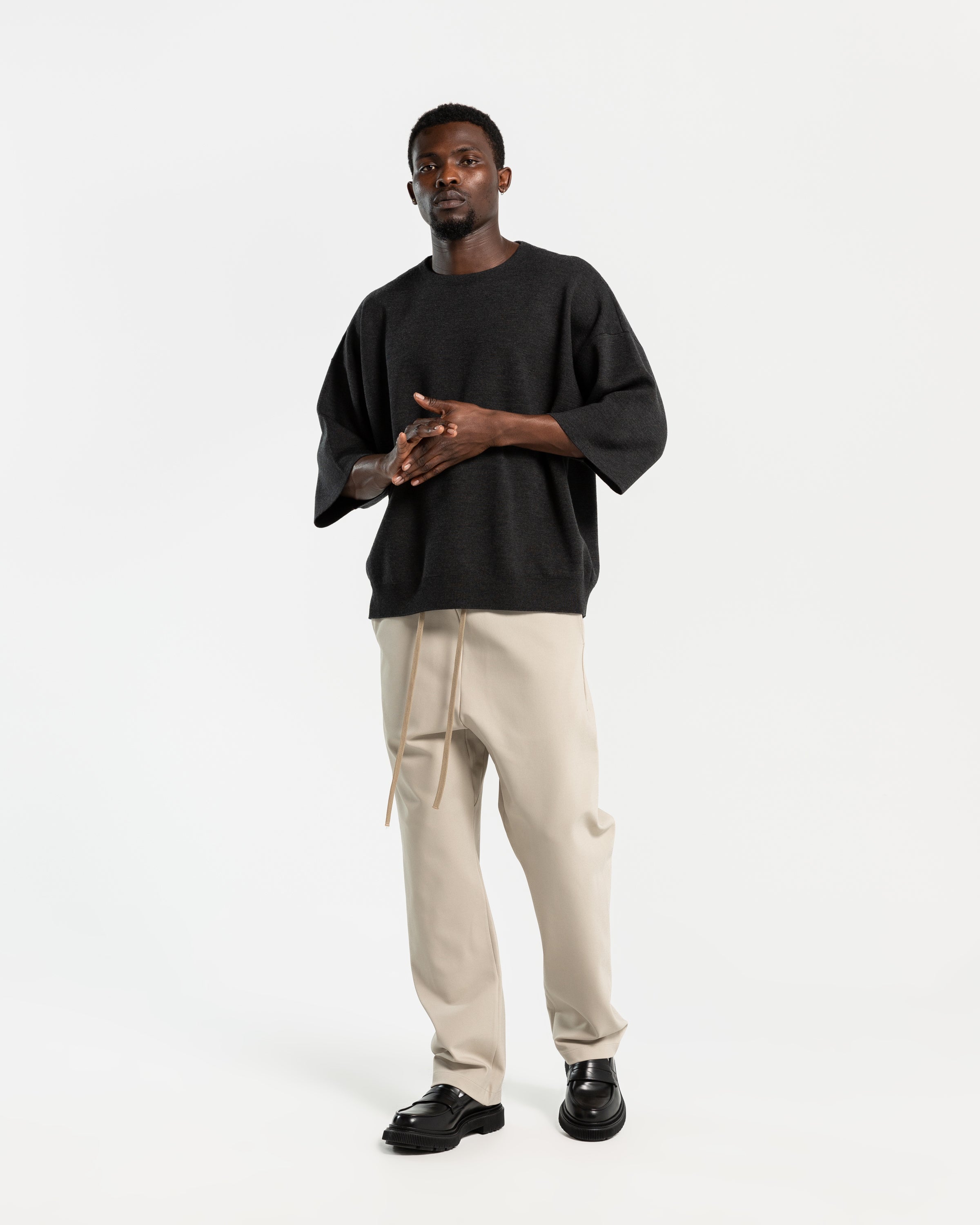 Viscose Tricot Relaxed Pant in Cement