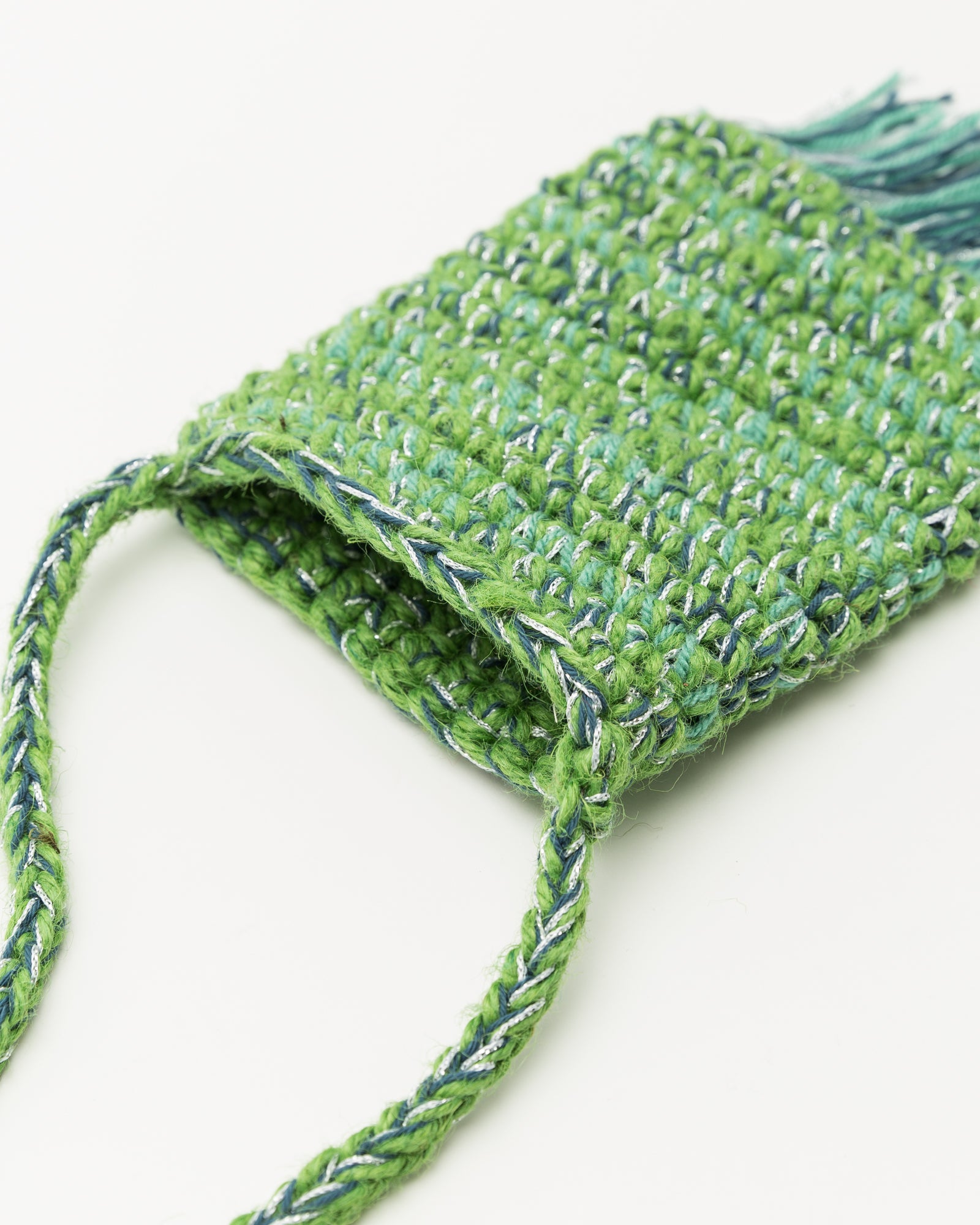 Nicholas Daley Hand Crochet Neck Pouch in Blue