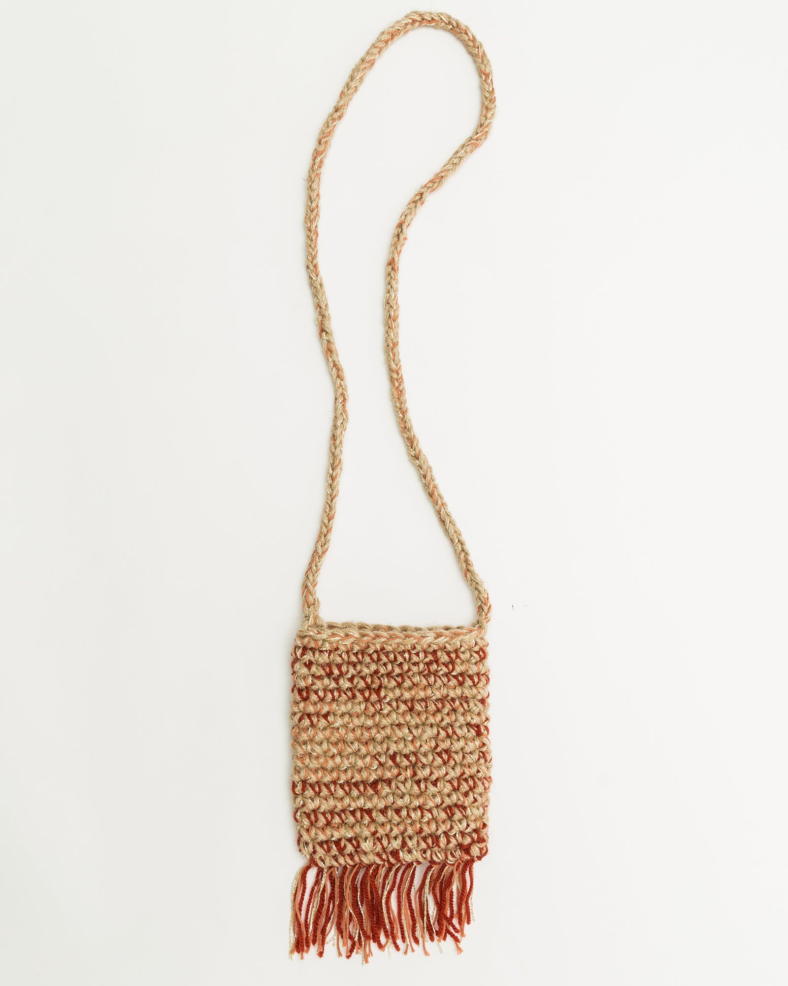 Nicholas Daley Hand Crochet Neck Pouch in Red