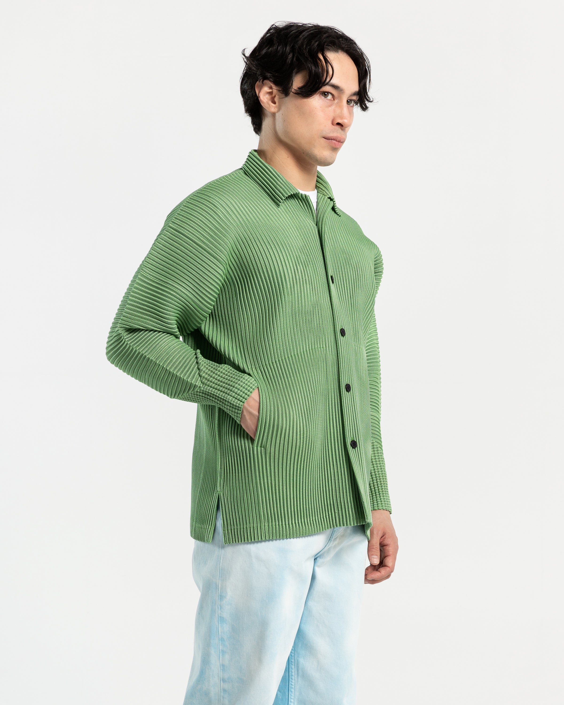 Leno Stripe Shirt in Green
