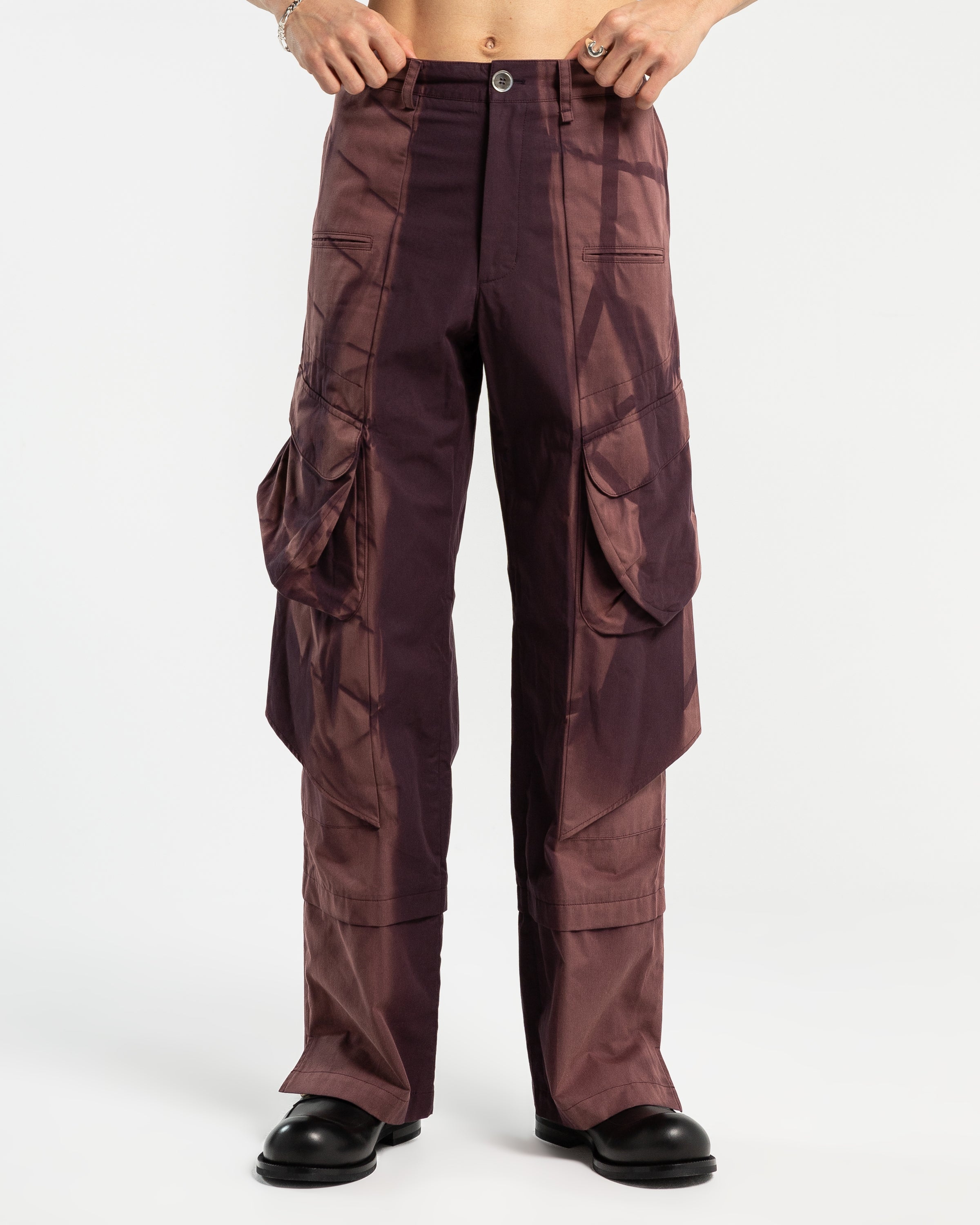 90s Pinch high-rise faux leather pants in purple - Agolde