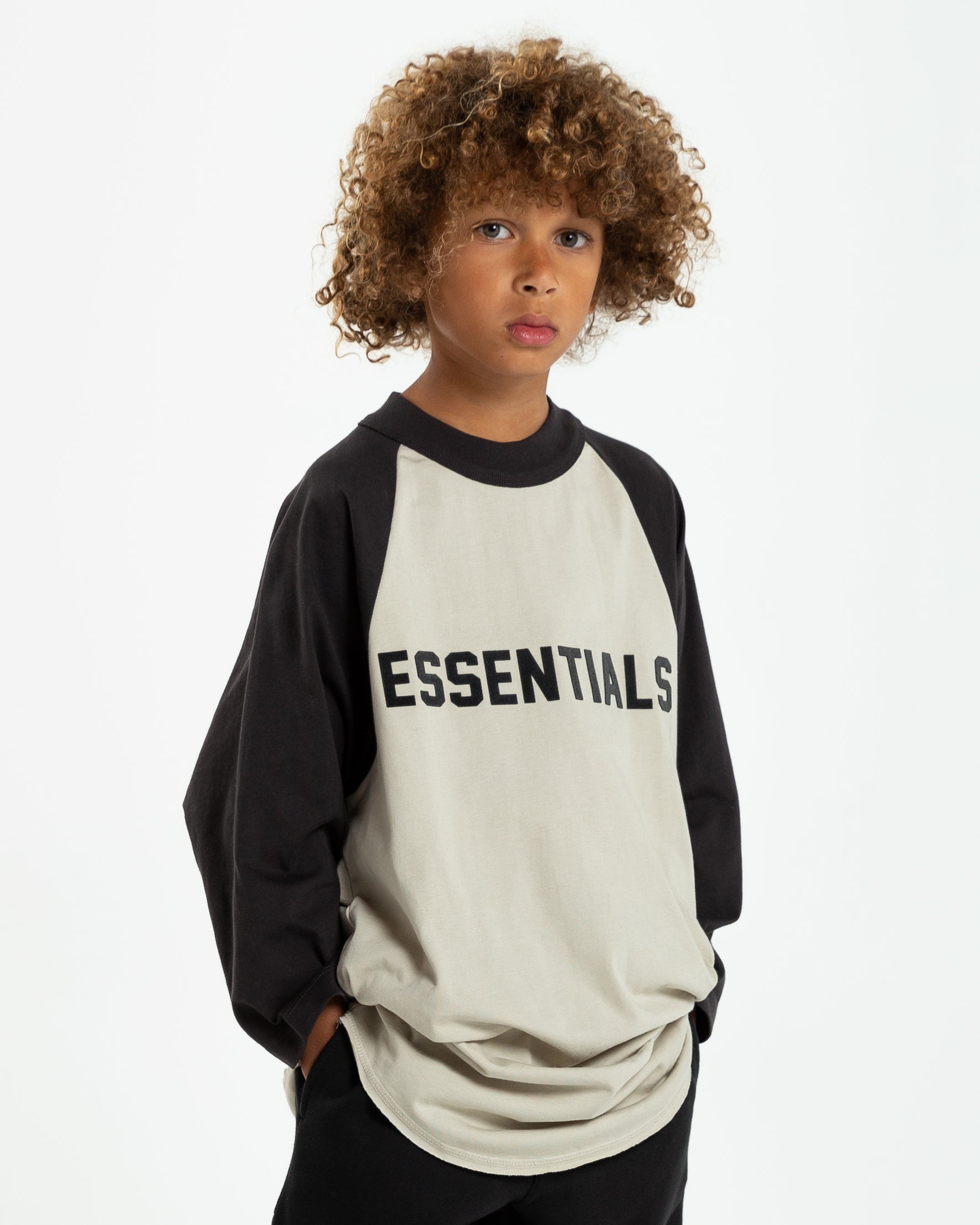 Kids' 3/4 Sleeve Baseball T-Shirt in Wheat