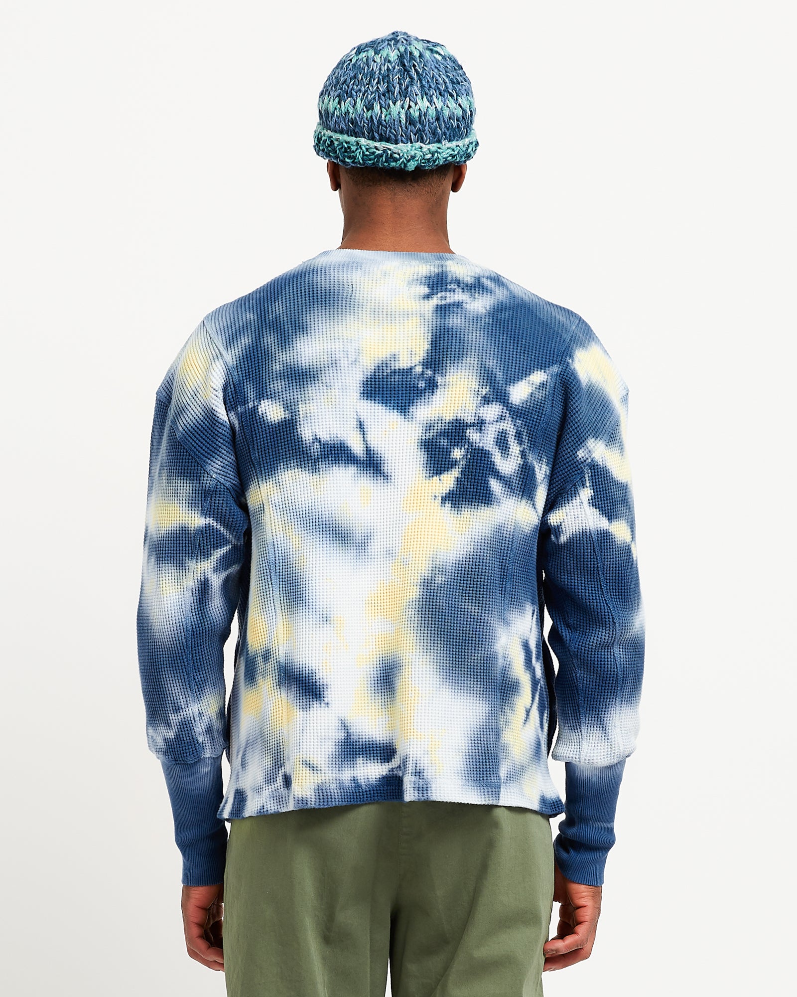 L/S Waffle Crew in Blue/Yellow