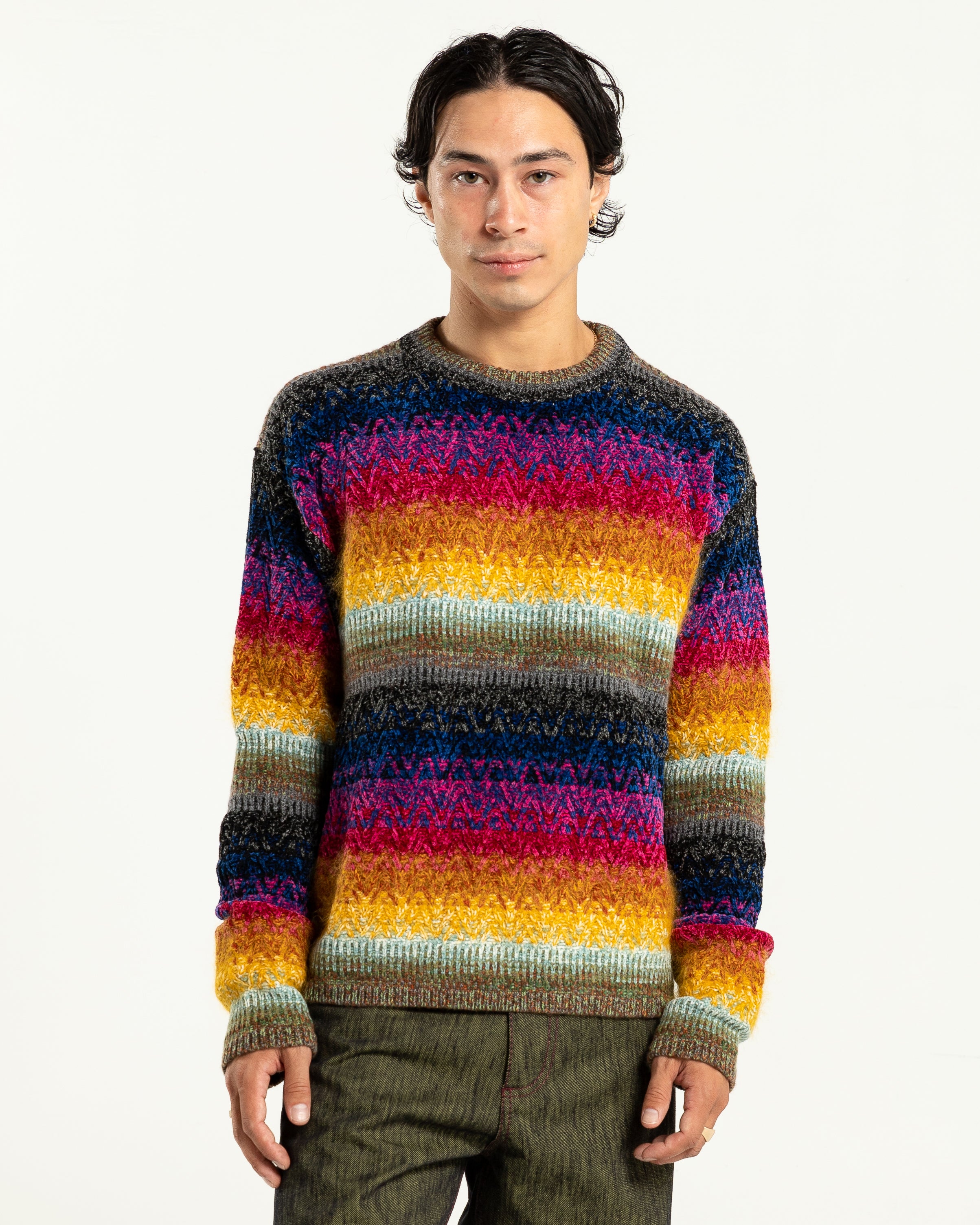 Crazy Mix Crewneck in Multi Stripes