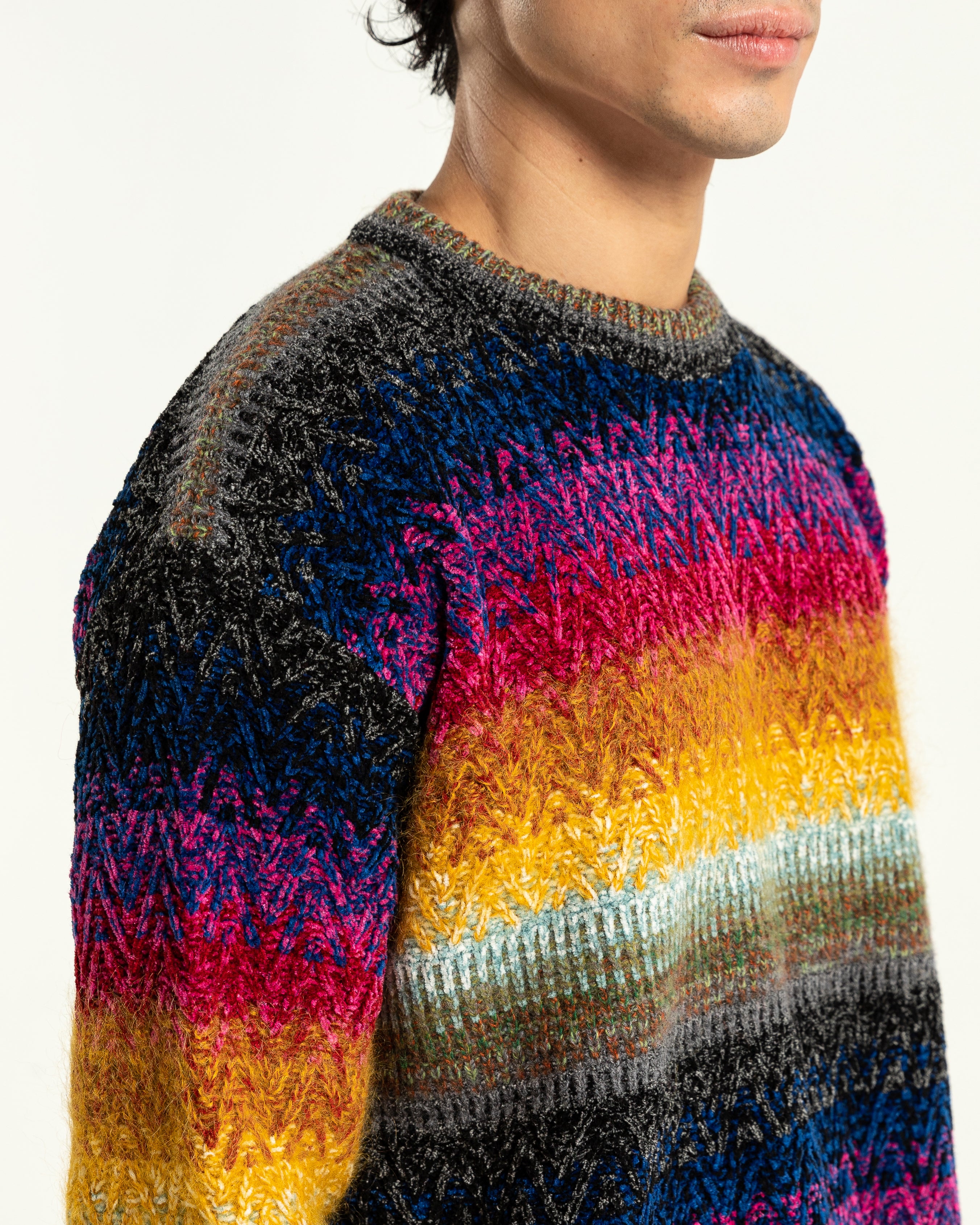 Crazy Mix Crewneck in Multi Stripes