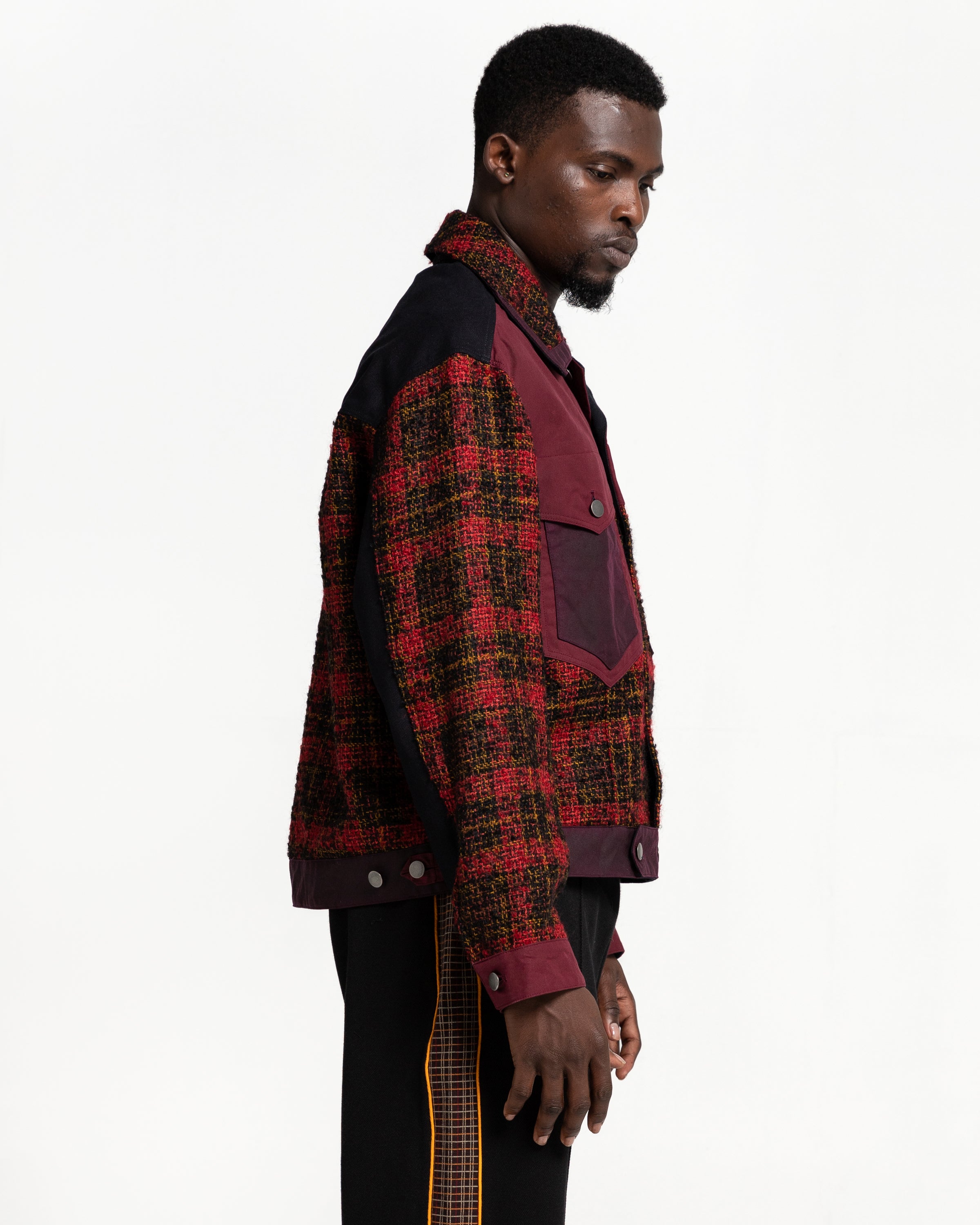 Stone Jacket in Red and Chocolate Check