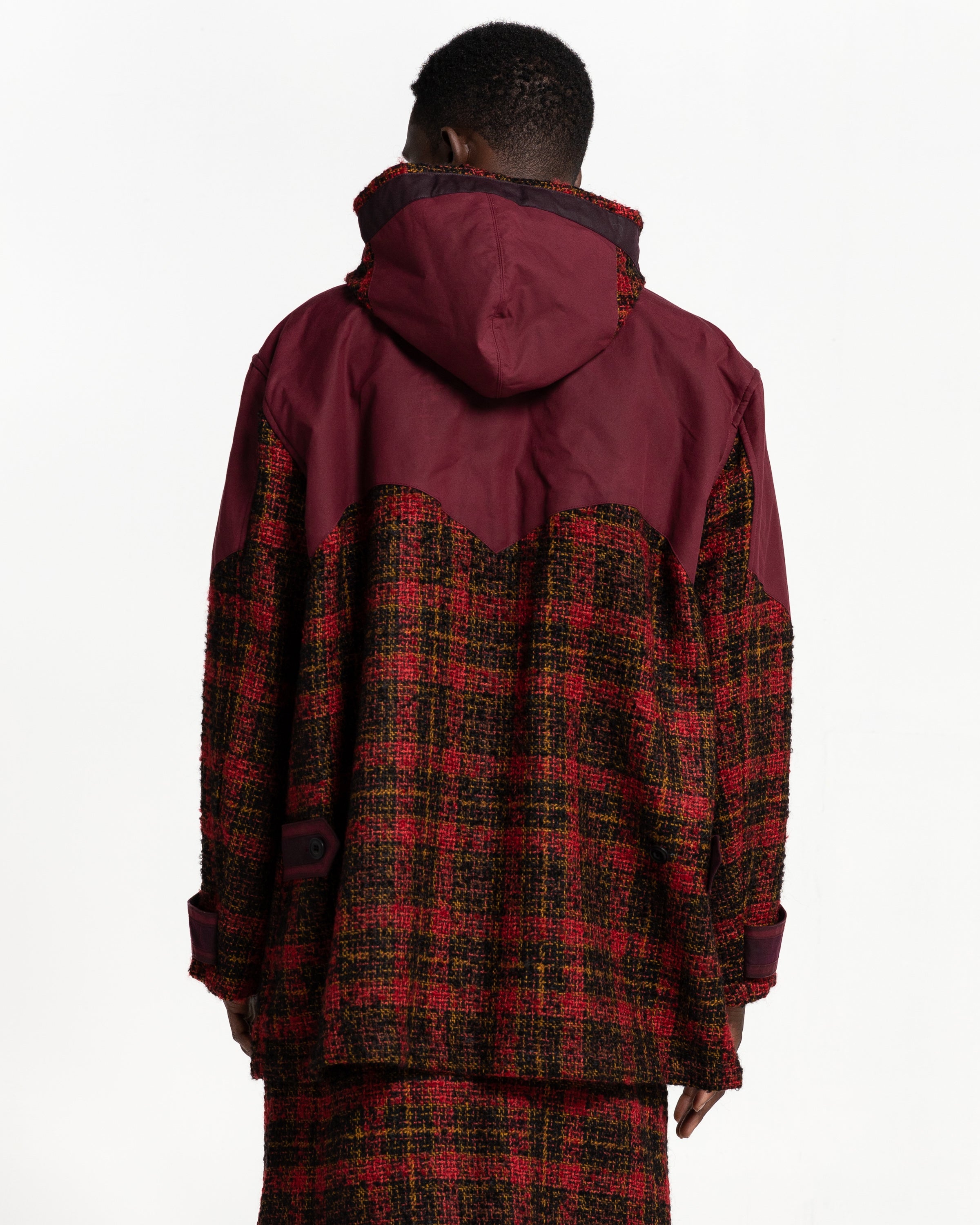 Western Parka in Red and Chocolate Check