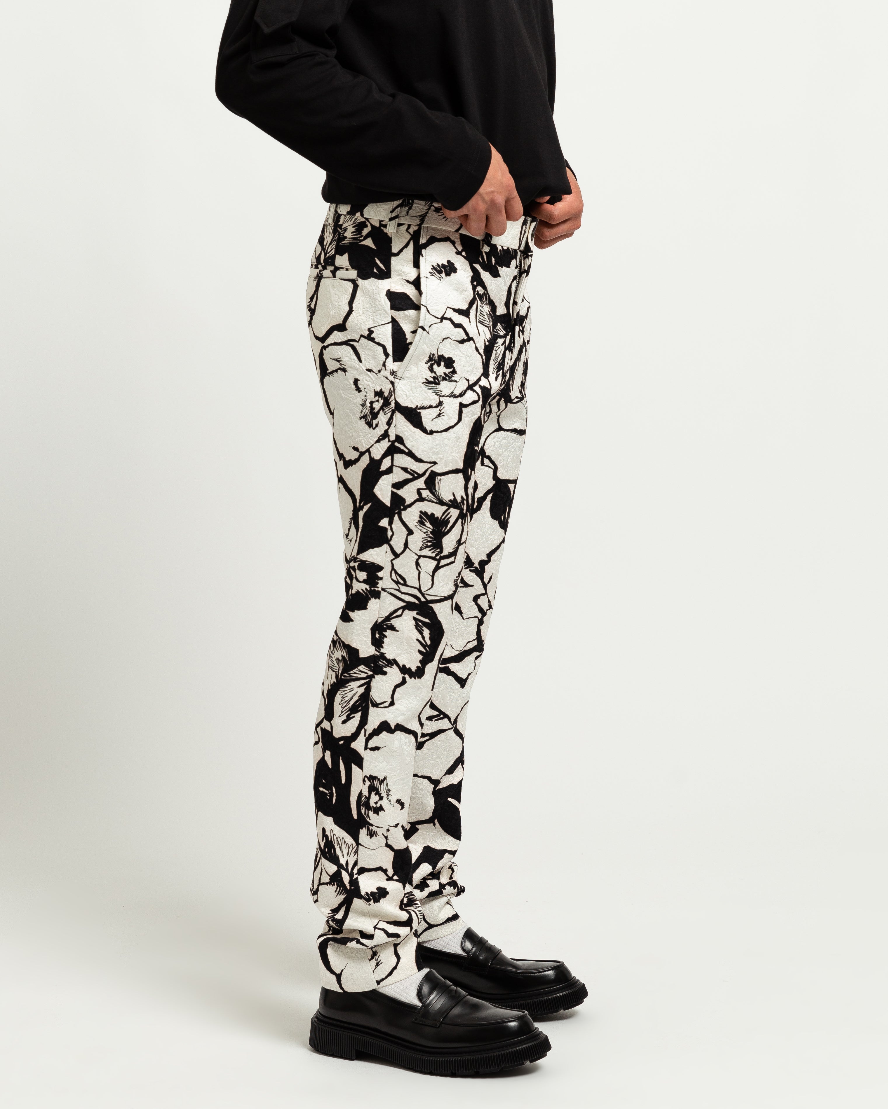 Pants in White/Floral