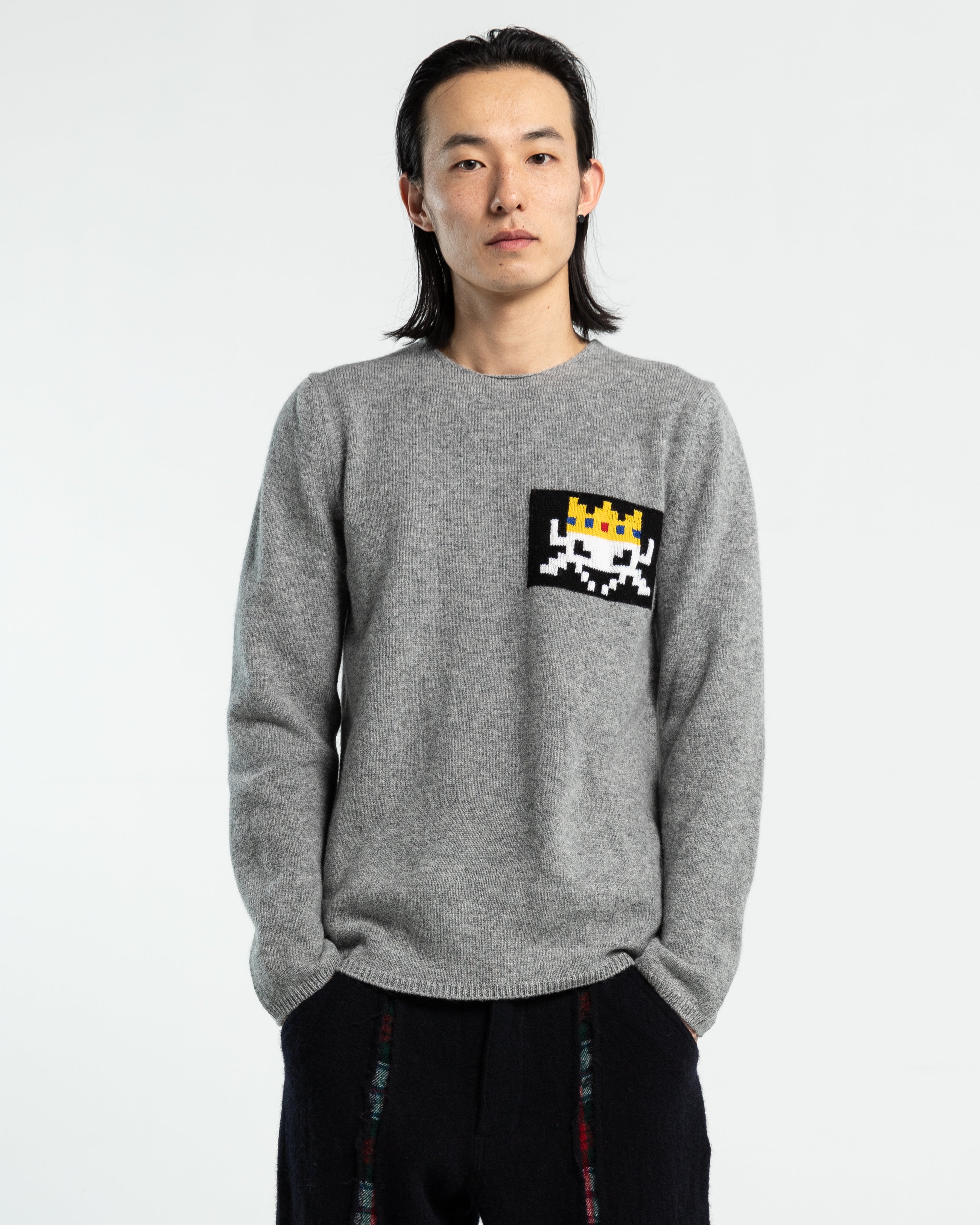 Knit Invader Sweater in Grey