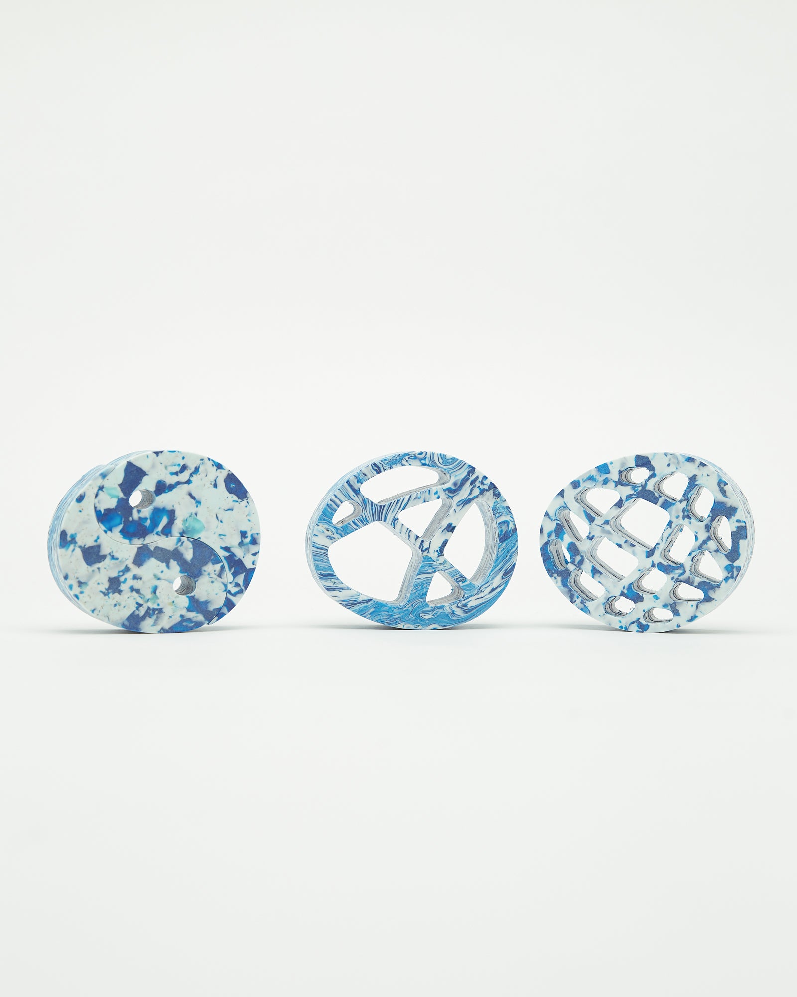 Symbolism Paper Weights in Blue Wave