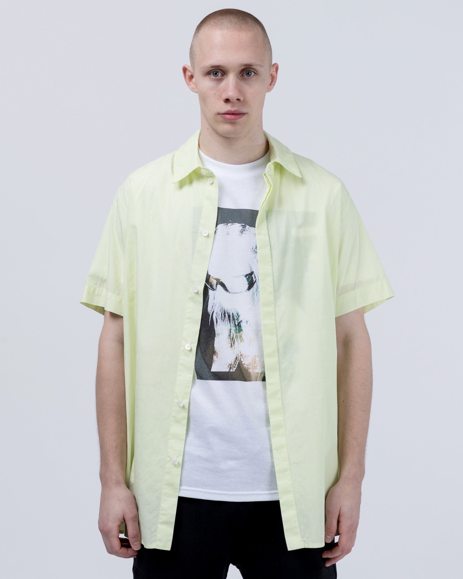 Stevie Button Up in Neon Yellow
