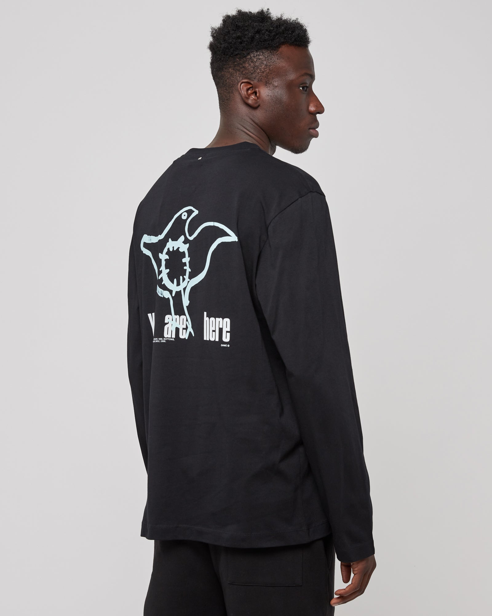 Roden Gray You Are Here L/S T-Shirt in Black